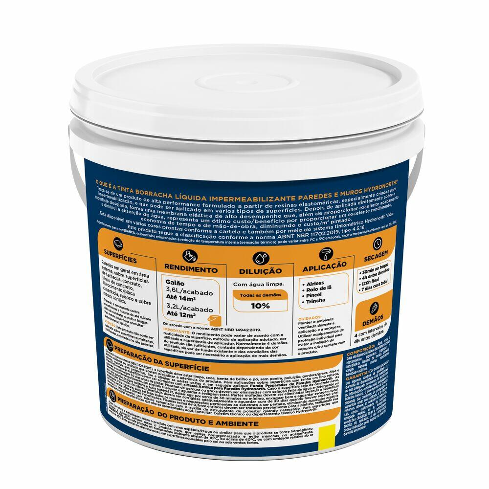 Tinta Paredes e Muros 3,6L Concretoanco Acetinado Hydronorth