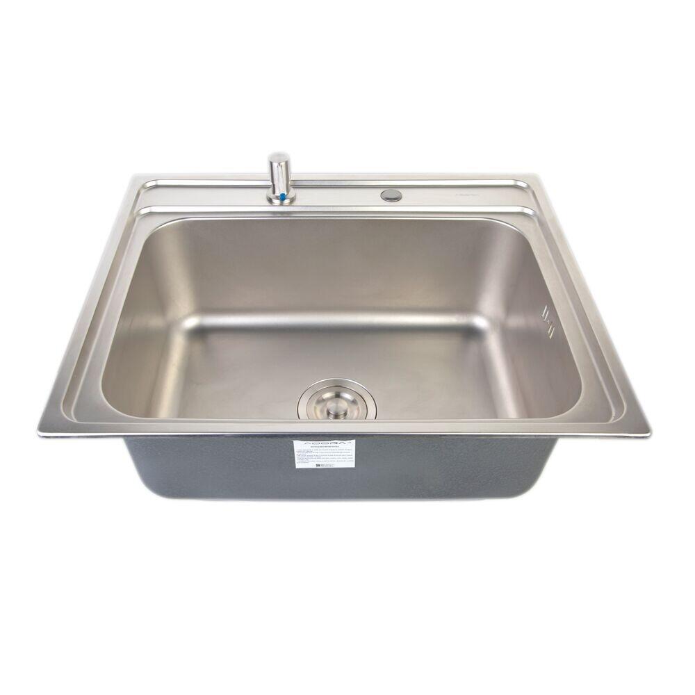 Cuba para Cozinha de Sobrepor com Válvula e Dosador Inox 62x23cm Addra