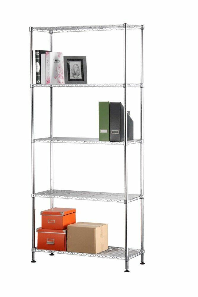 Estante Supreme 90x35x180cm Cromado Casa&Ideia