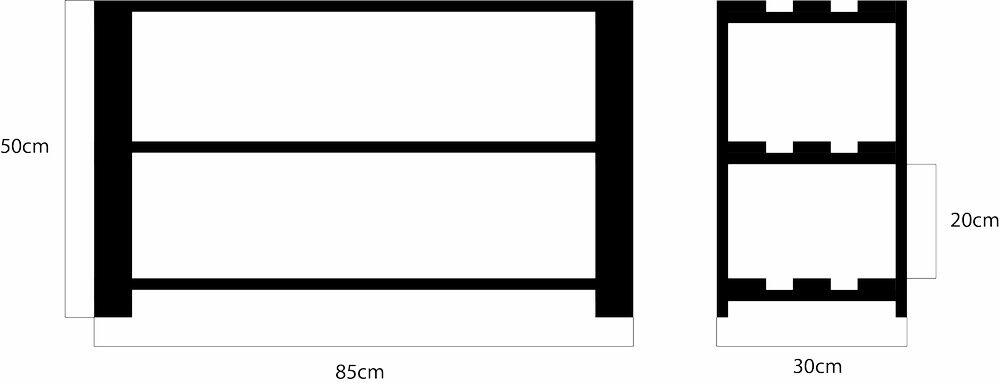 Sapateira Cubo Marcenaria Pinus 3 Andares 50x85x30cm