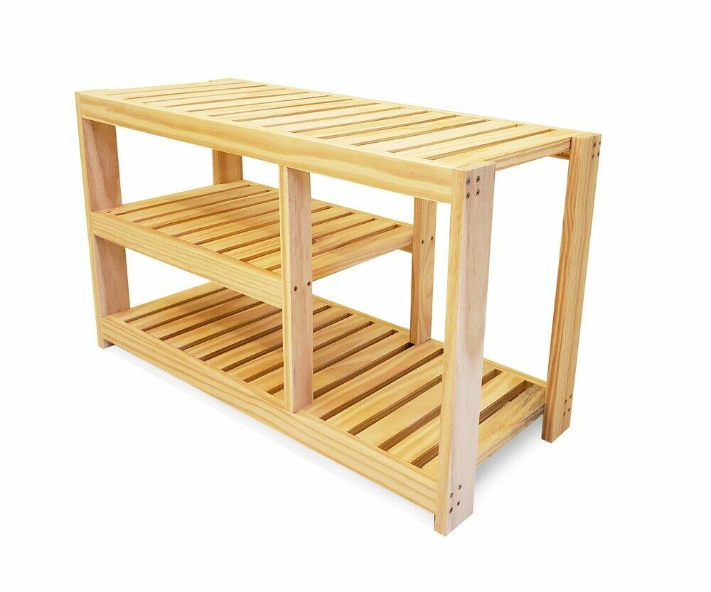 Sapateira Cubo Marcenaria Banco Pinus 47x80x33cm
