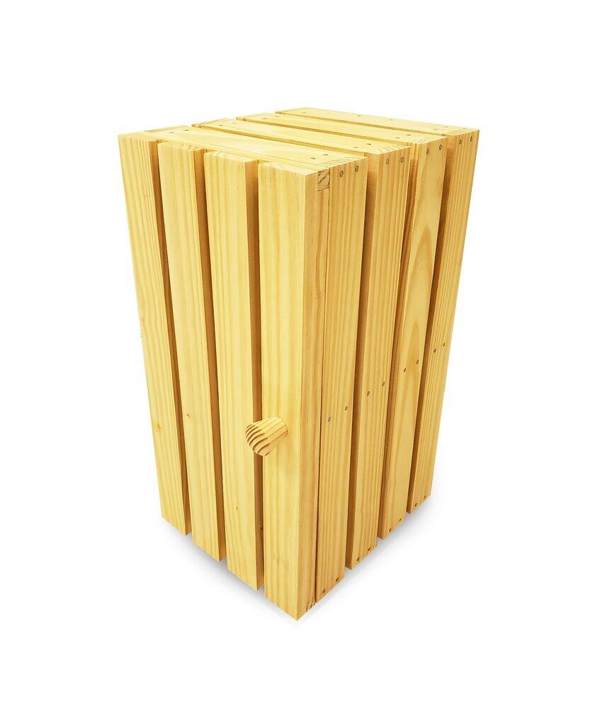 Armário Madeira Natural 63x29x37 Cubo Marcenaria