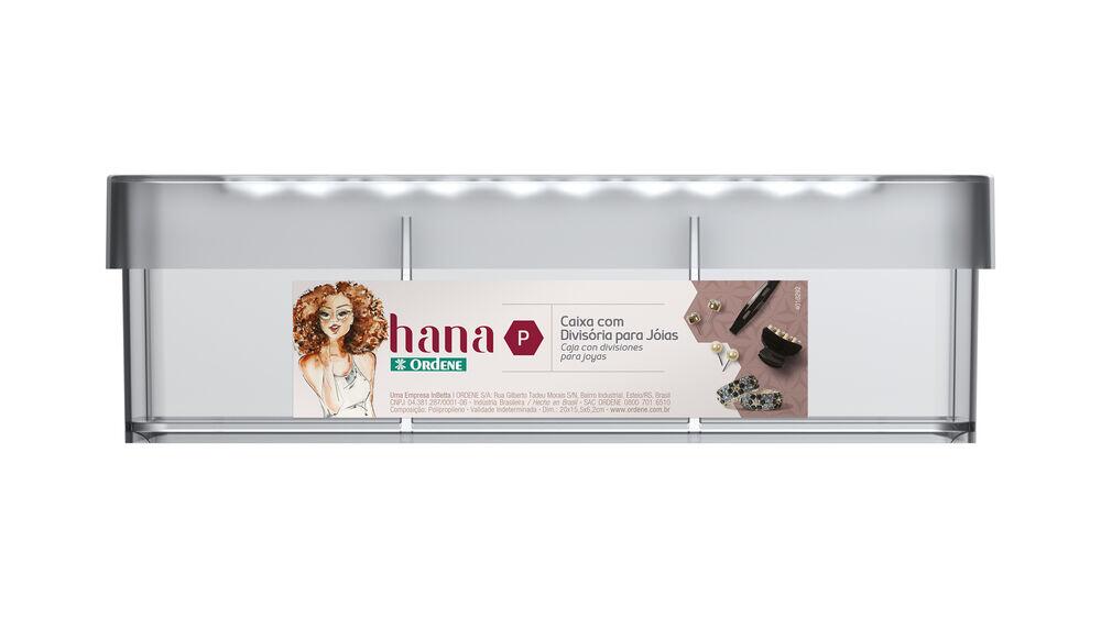 Caixa Organizadora c/Tampa e Divisória Hana Cristal P 15,5x20x6,2cm