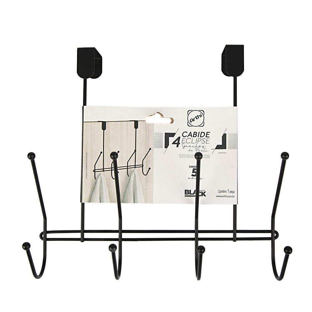 Gancho Arthi Duplo Eclipse Black 4 Peças