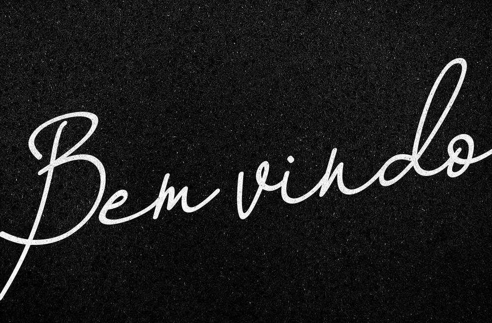 Capacho Kapazi 40x60cm Light Bem Vindo Preto