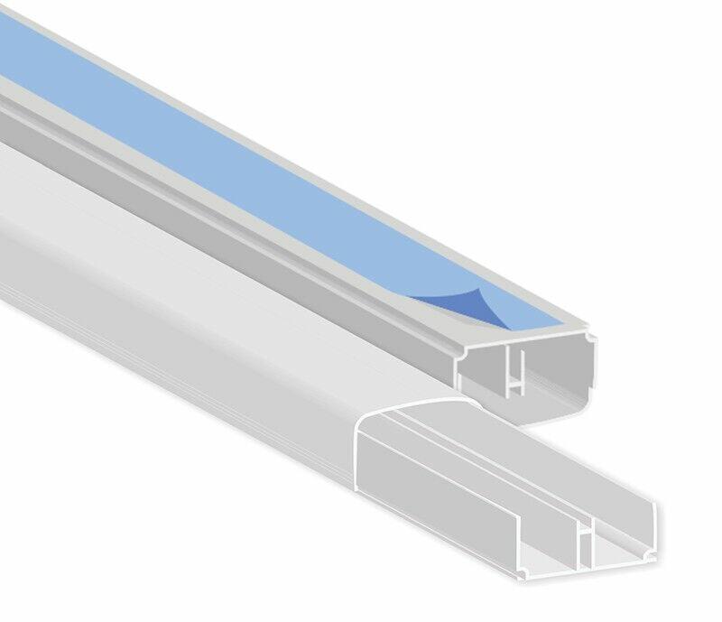 Canaleta 20x10x2000mm com Divisória e Adesivo Branca Vitralux