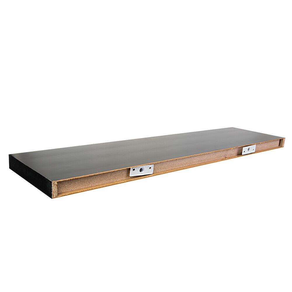 Prateleira Tendenza Reta com Suporte 25x100cm Preta Prat-K