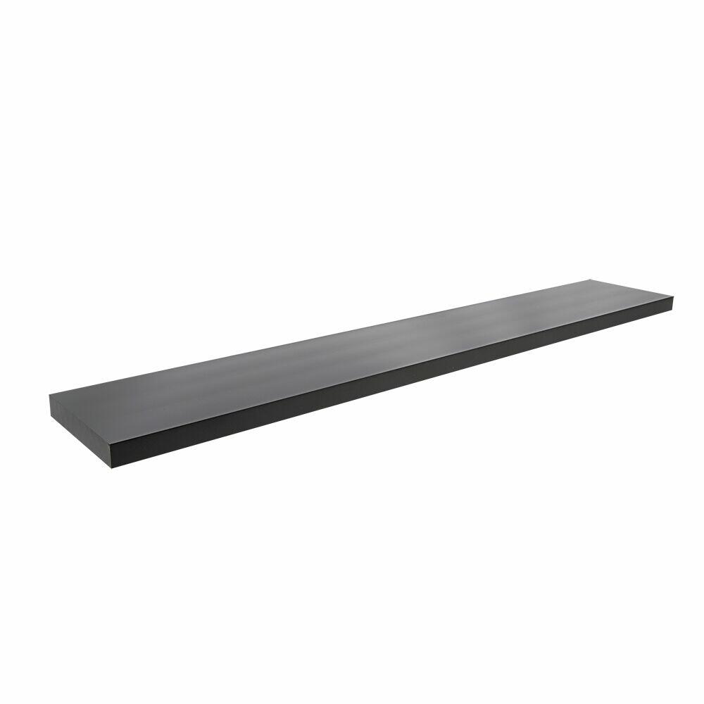 Prateleira Tendenza Reta com Suporte 25x150cm Preta Prat-K