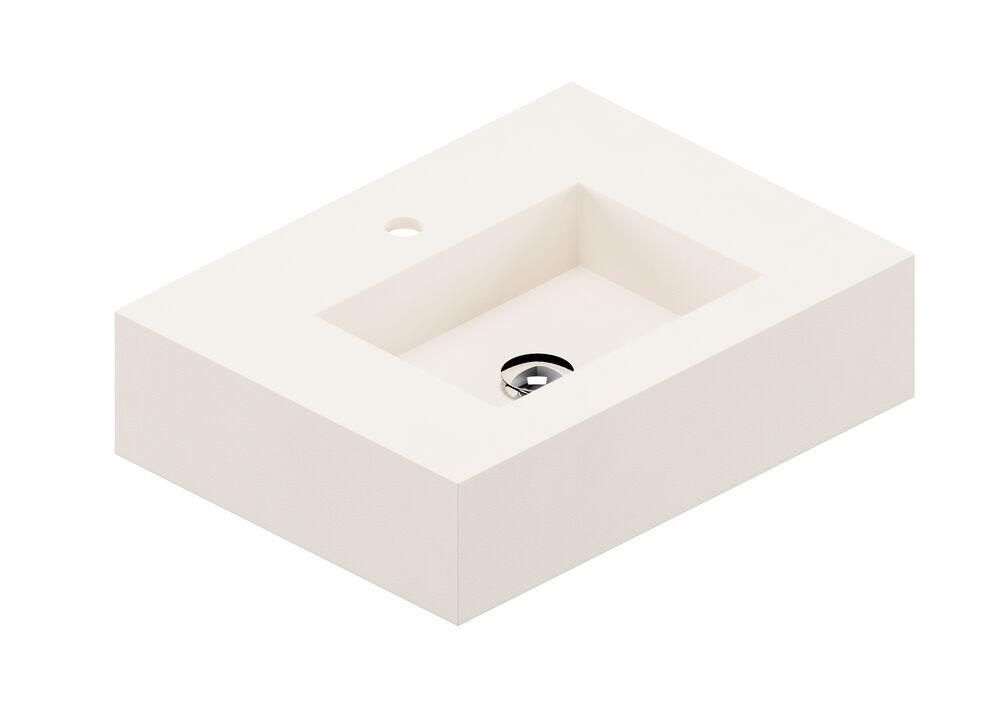 Bancada de Porcelanato para Banheiro Fit White Natural 60x45x15cm Portobello