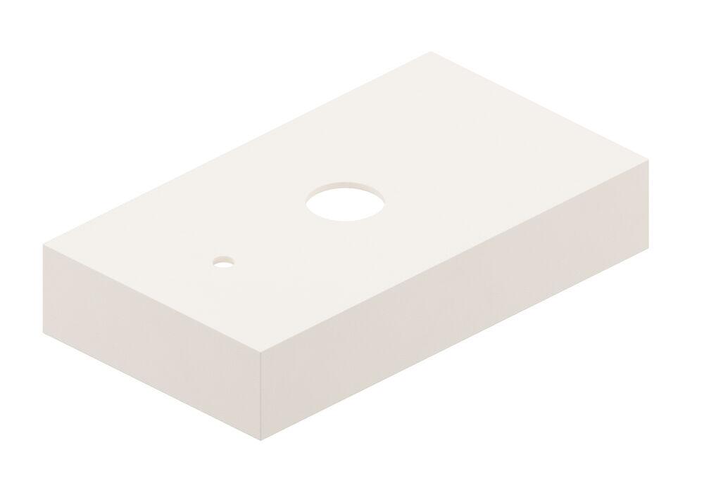 Bancada de Porcelanato para Banheiro Fit White Natural 10013OF 80x45x15cm Portobello