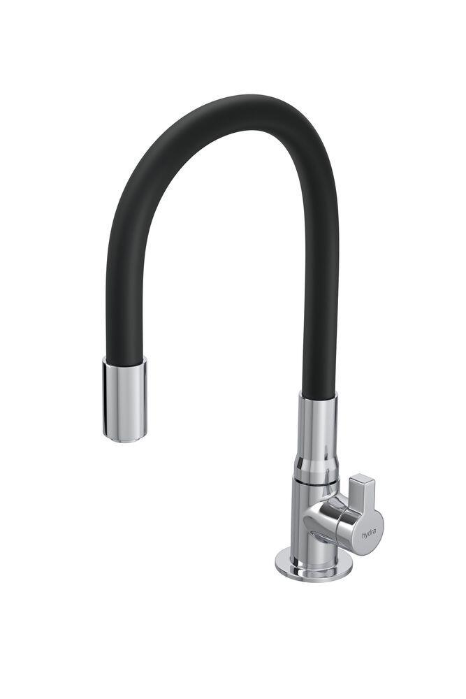 Torneira de Mesa para Cozinha Hydramotion Preto e Cromado 1/4 de Volta Hydra