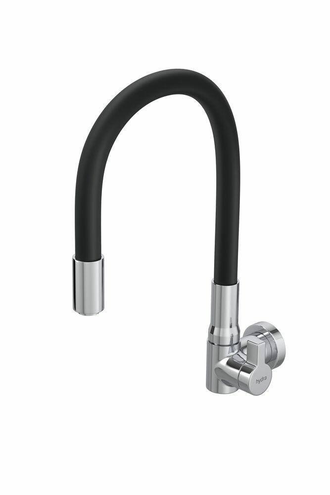 Torneira de Parede para Cozinha Hydramotion Cromado e Preto 1/4 de Volta Hydra