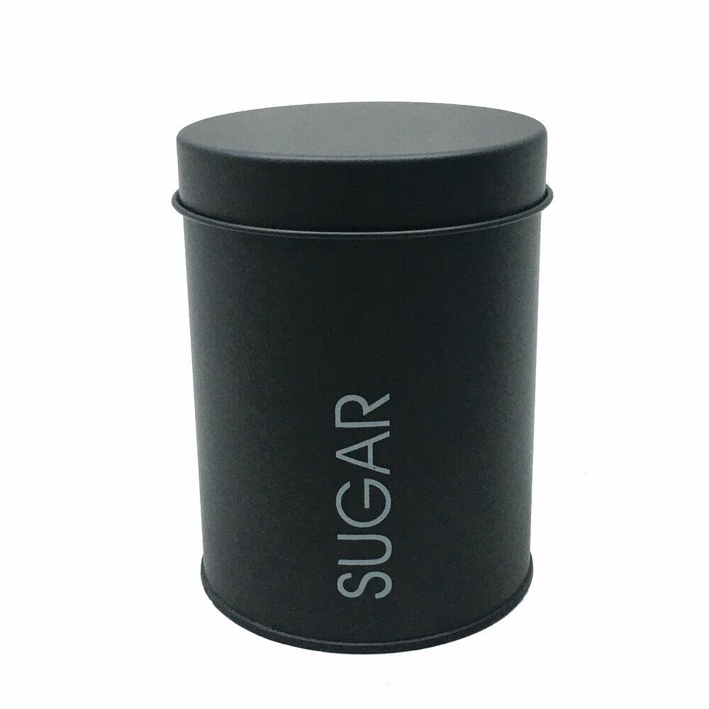 Pote de Metal Casa&ideia Slim Açúcar 13,5cm Preto