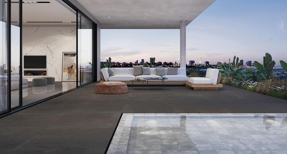 Porcelanato Tóquio Dark Gray Retificado Externo 100x100 Portinari