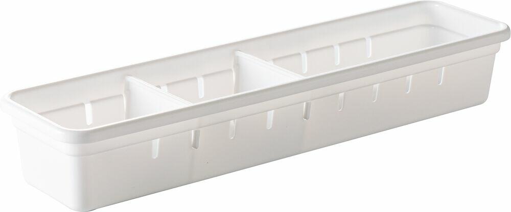 Kit Organizador de Gavetas Plasútil 2 Divisórias 30x7,9cm Branco
