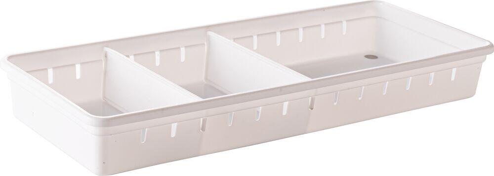 Kit Organizador de Gavetas Plasútil 2 Divisórias 37,5x15,4cm Branco