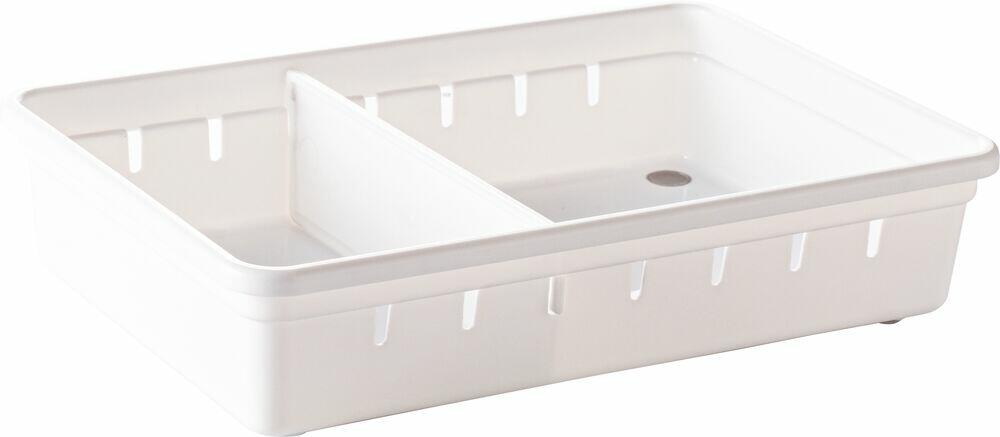 Kit Organizador de Gavetas Plasútil com Divisória 22,5x15,4cm Branco
