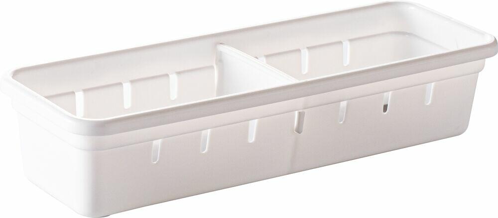 Kit Organizador de Gavetas Plasútil com Divisória 22,5x7,9cm Branco