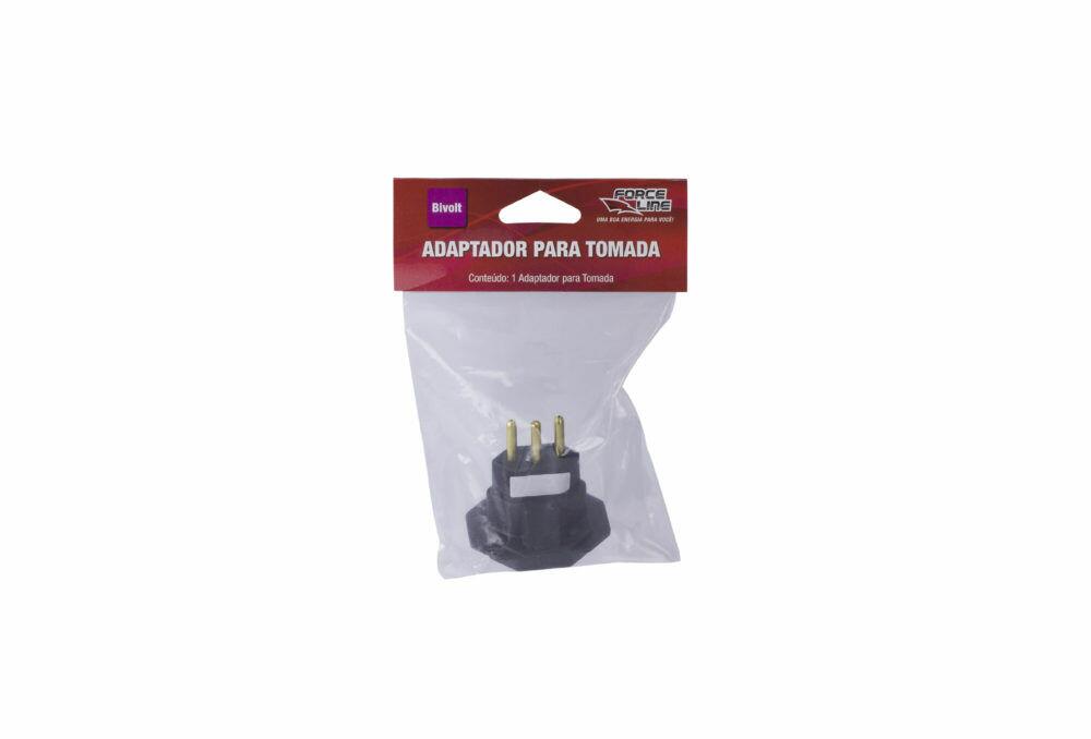 Adaptador 1 Módulo 2P+T 10A Preto Force Line
