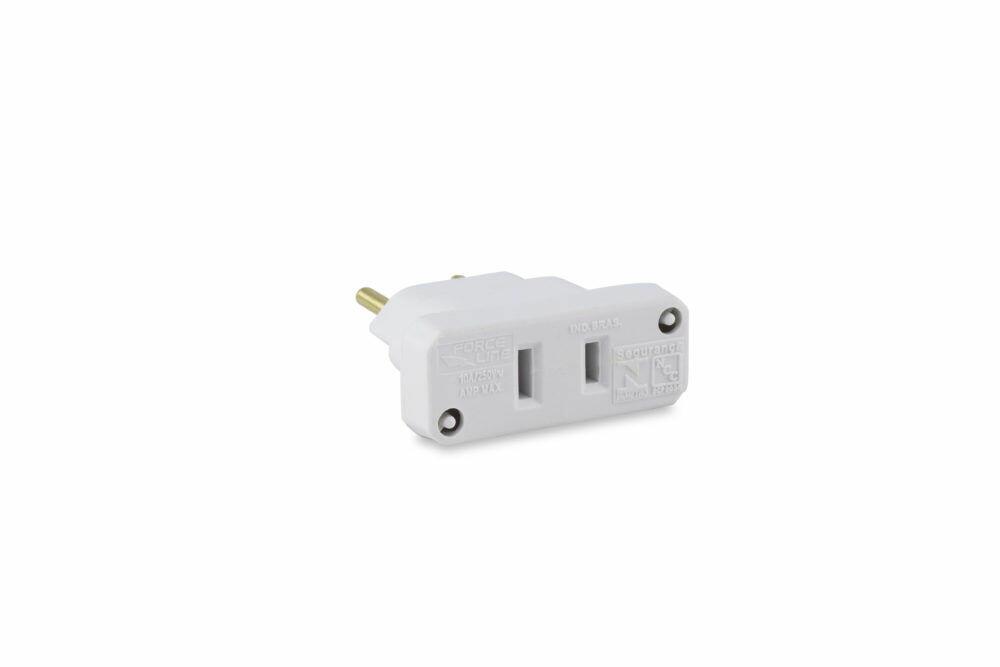 Plugue Adaptador Force Line 2P 10A Branco