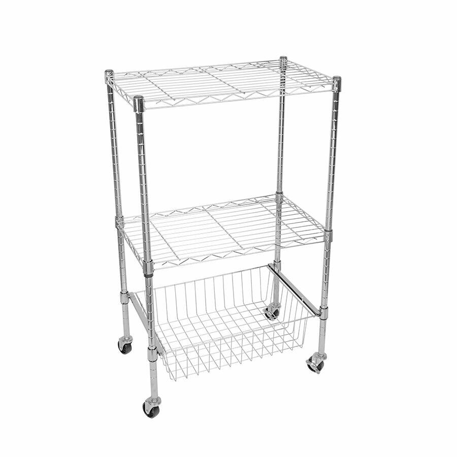 Carrinho Multiuso Supreme 80x35x55cm Cromado Casa&Ideia