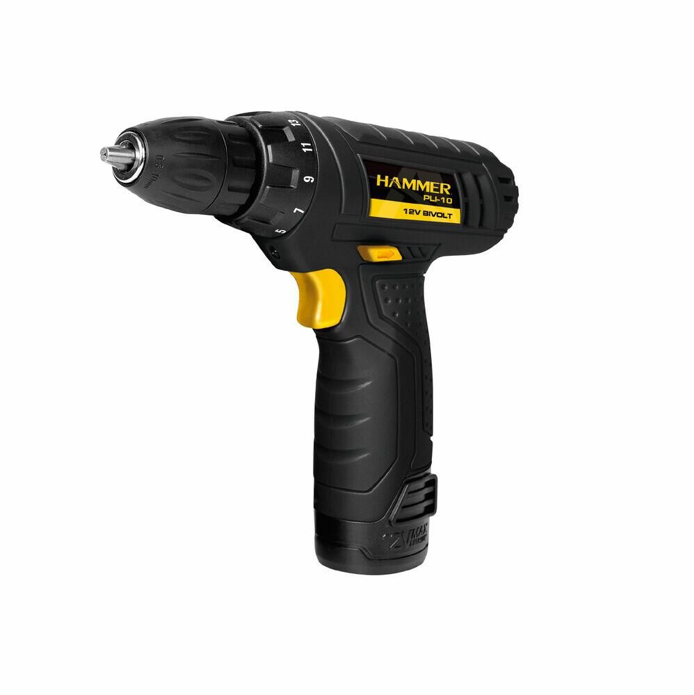 Furadeira Parafusadeira Bateria 12V PLI10 Bivolt Hammer