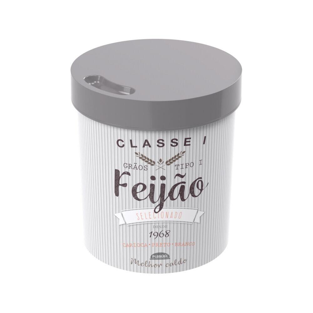 Pote de Plástico Plasútil Redondo para Feijão 3,4L Fendi