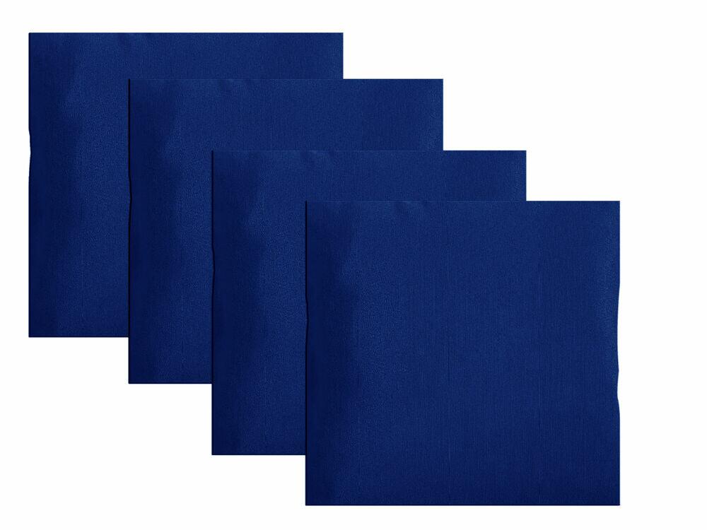 Kit Guardanapos Tricoline 4 Peças Azul Marinho Casa&Ideia