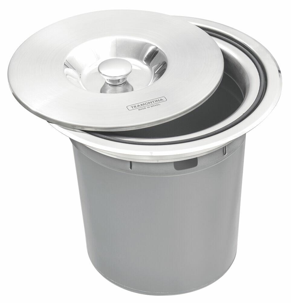 Lixeira de Embutir Clean Round Aço Inox 5L Tramontina
