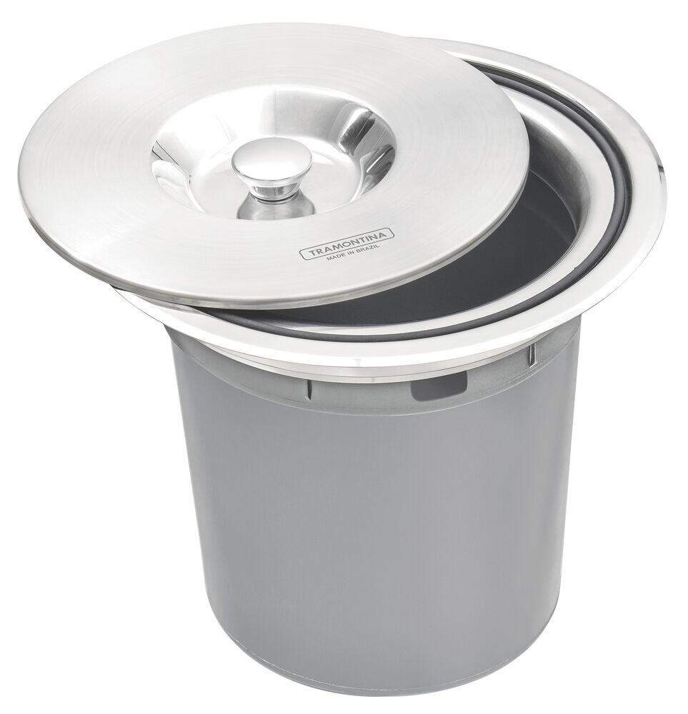 Lixeira de Embutir Clean Round Aço Inox 5L Tramontina