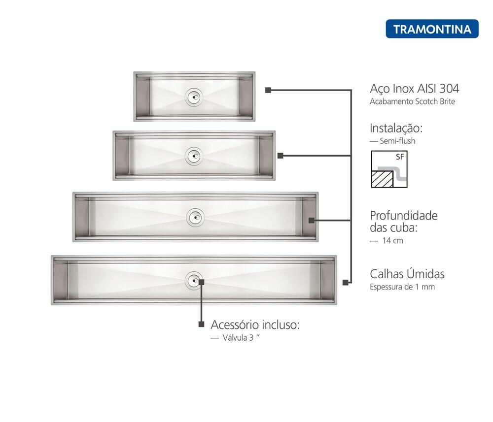 Calha Úmida Tramontina Inox Escovado
