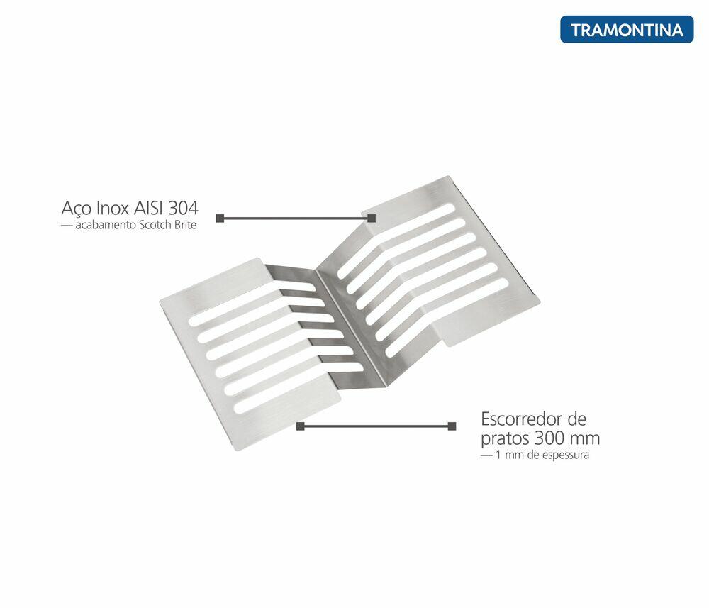 Cesto Escorredor de Pratos Tramontina Inox Escovado