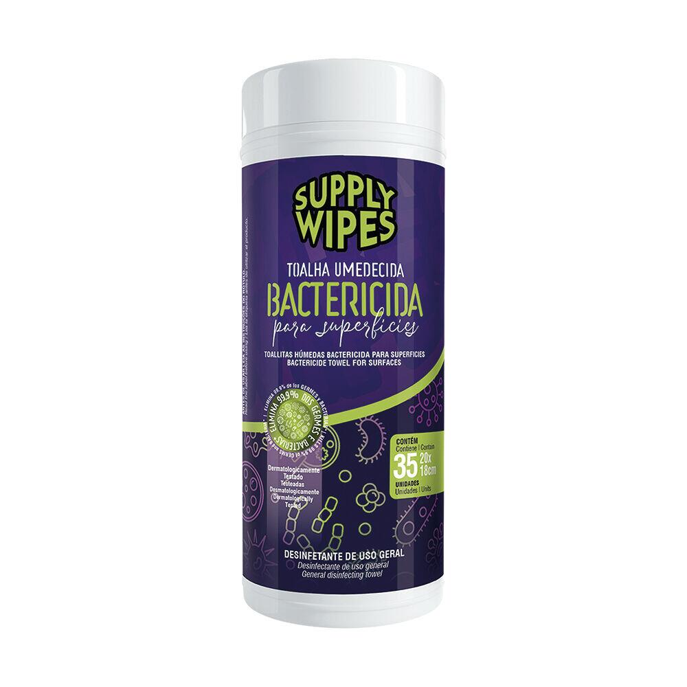 Toalha Umedecida Supplyclean Bactericida com 35 Unidades