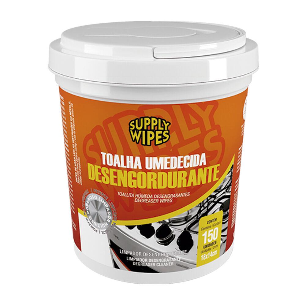 Toalha Umedecida Supplyclean Desengordurante com 150 Unidades