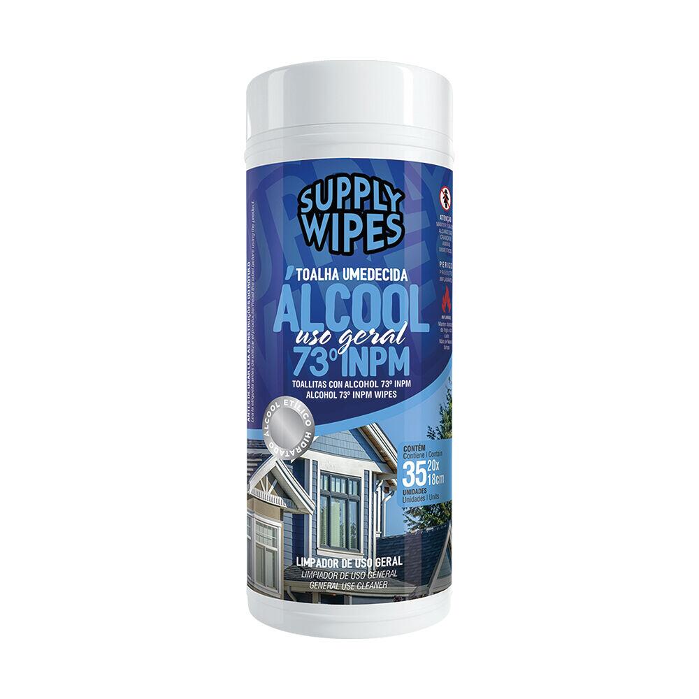 Toalha Umedecida Supplyclean Álcool 73% com 35 Unidades