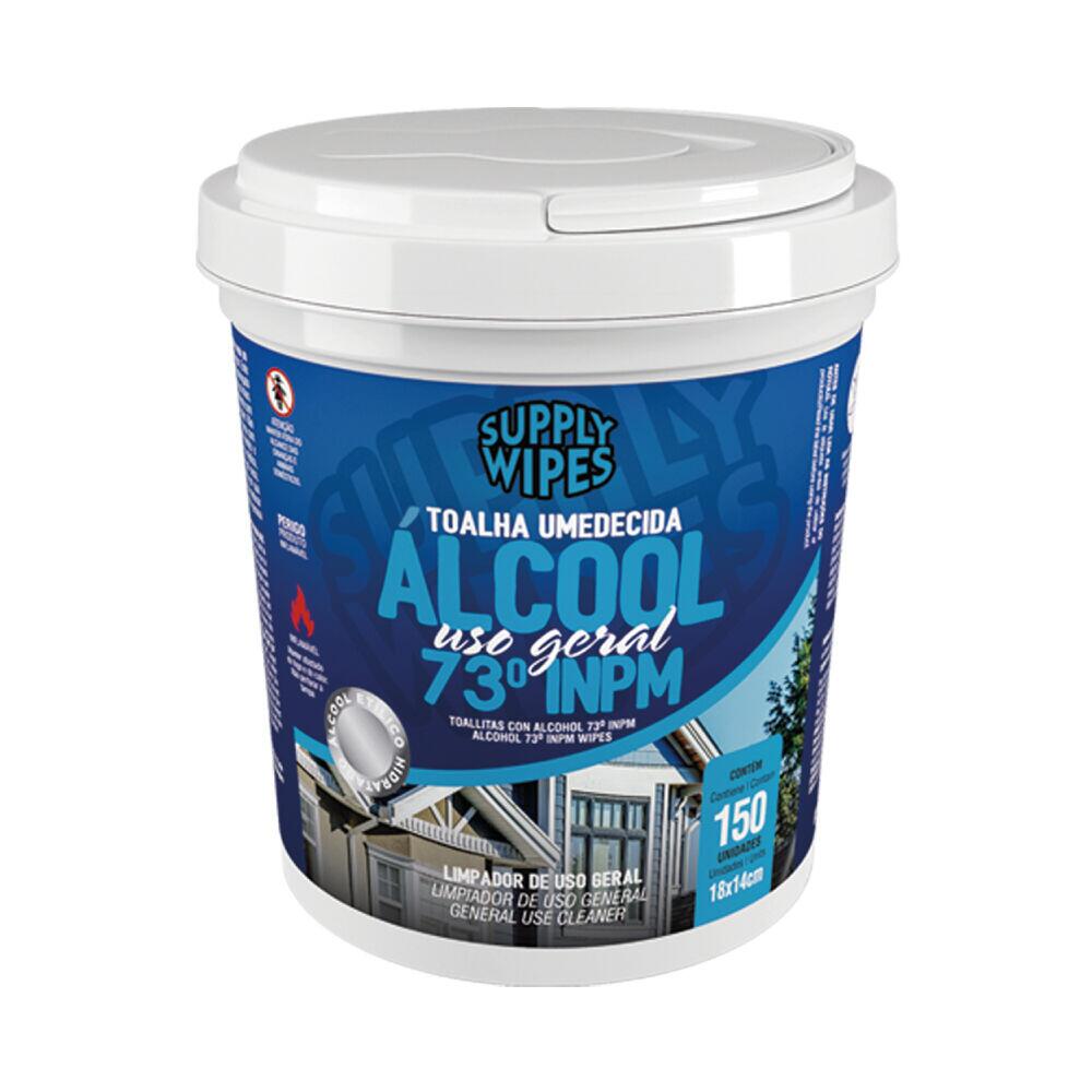 Toalha Umedecida Supplyclean Álcool 73% com 150 Unidades