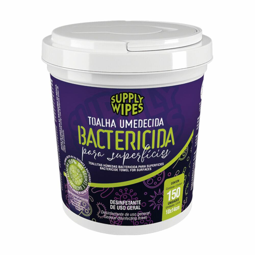 Toalha Umedecida Supplyclean Bactericida com 150 Unidades