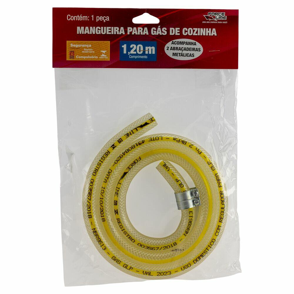 Mangueira de Gás 1,2m Force Line Trançada com Abraçadeira