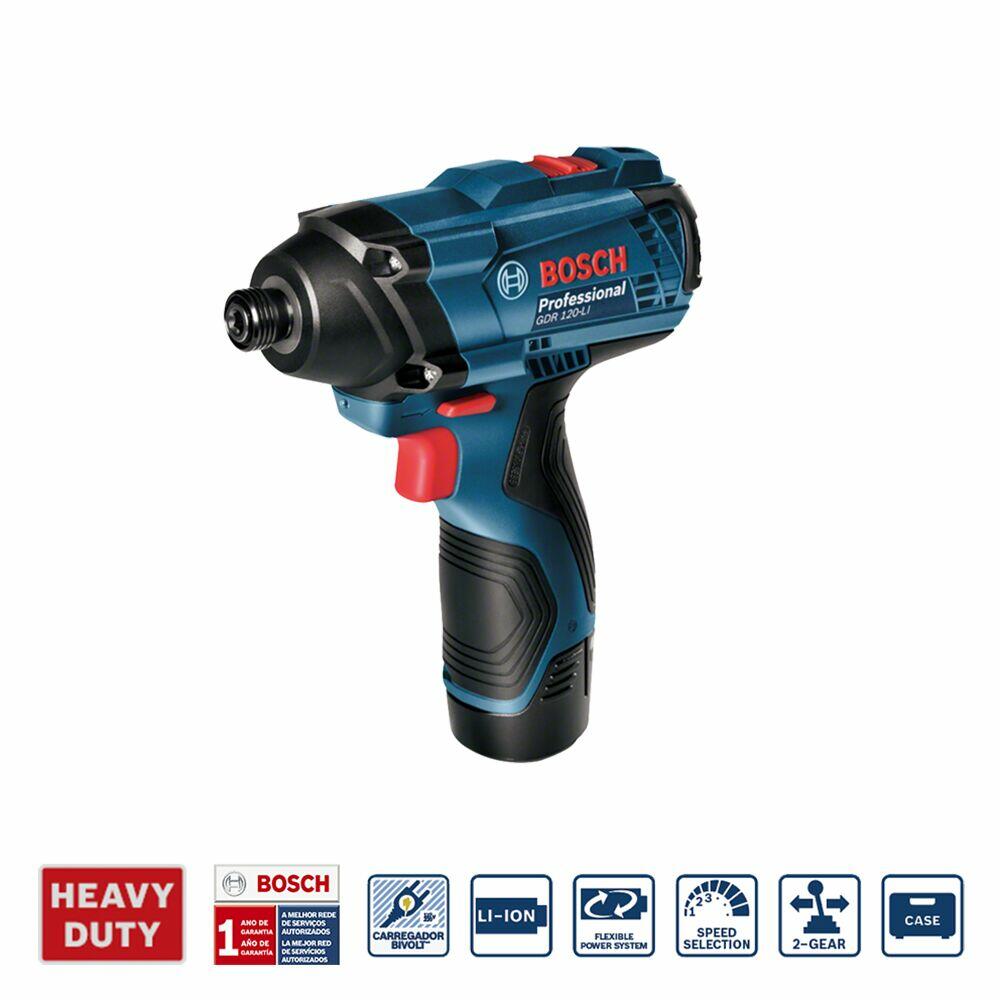 Parafusadeira e Chave de Impacto GSR 120 LI + GDR 120-LI 12V Bosch