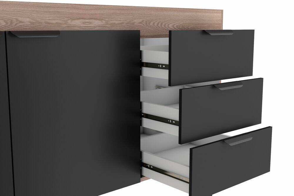 Balcão de Cozinha Flamingo 144cm Tamarindo Preto Cozimax