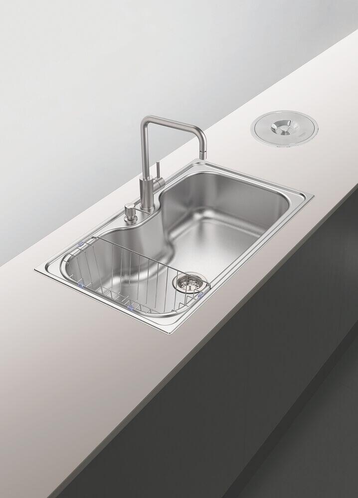 Cuba para Cozinha de Sobrepor Inox Especial Morgana Maxi Cinza Acetinado 27,5x58x27,5cm Tramontina