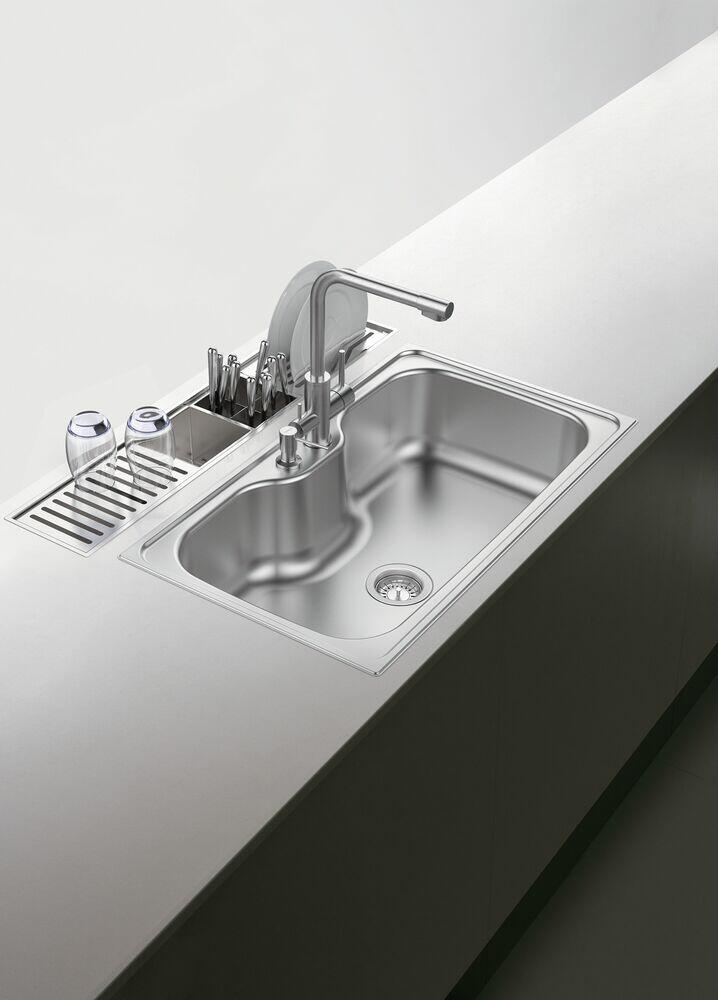 Cesto Escorredor/Porta Talheres Tramontina Inox Escovado 15cm Quadrado