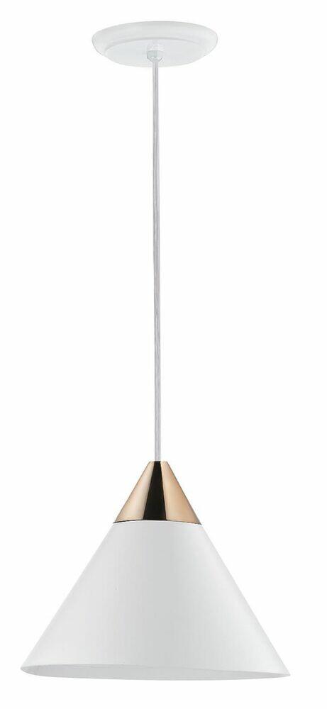 Pendente Dital 1 Lâmpada Home E27 Branco/Cobre