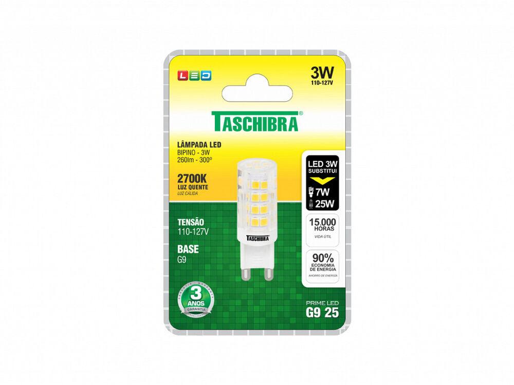 Lâmpada LED Taschibra Bipino 3W G9 2700K