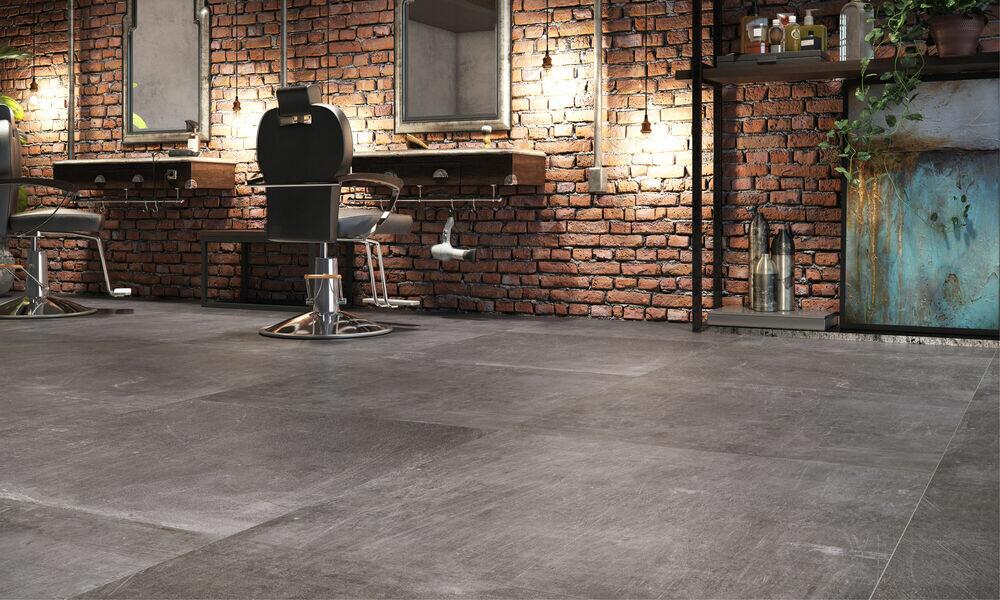 Porcelanato Hangar Grafite Retificado Acetinado 84x84 Elizabeth