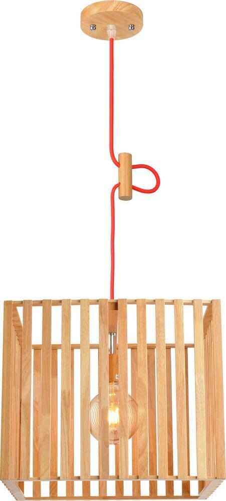 Pendente Avant 1 Lâmpada Oka Cube E27 Madeira 489380006