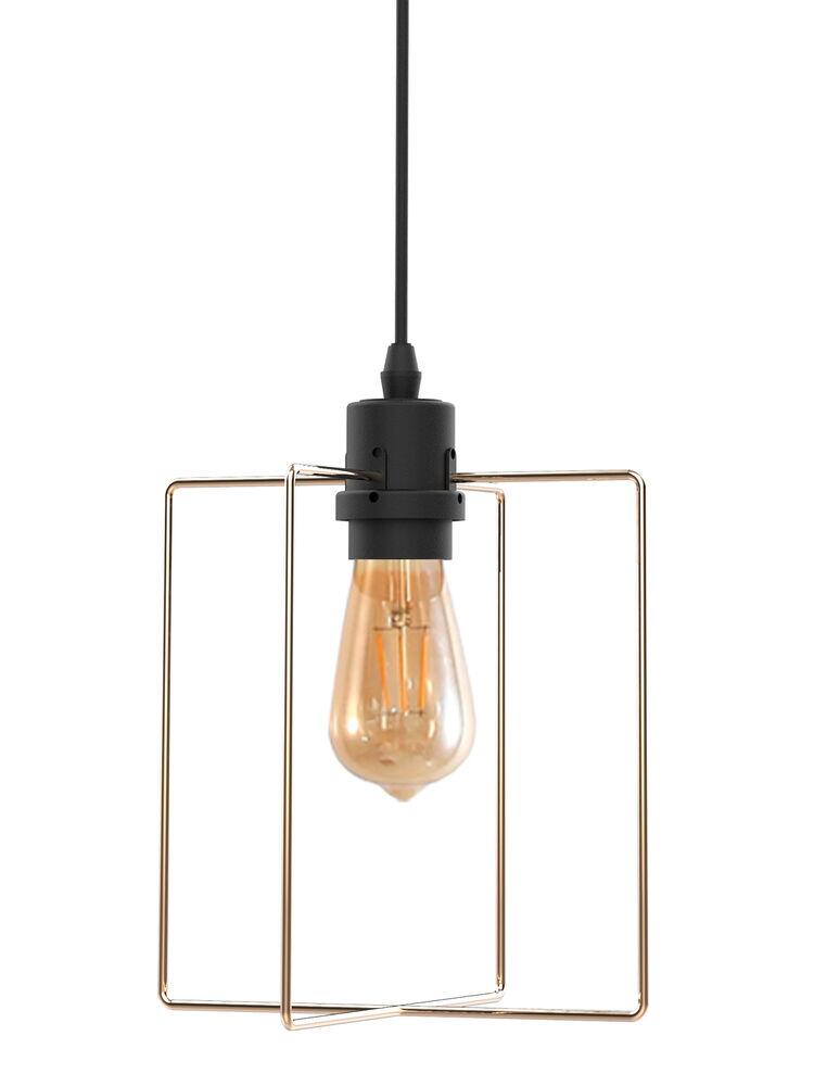 Pendente Taschibra 1 Lâmpada Square E27 Preto