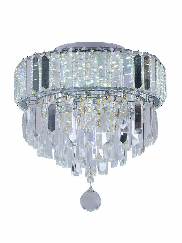Plafon Cristal Taschibra Dueto 300 4 Lâmpadas G9 Redondo