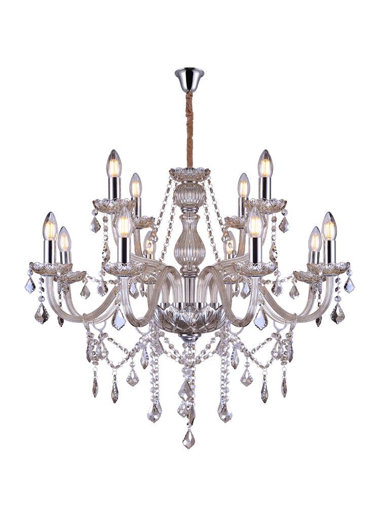 Lustre Taschibra Glam 12 Lâmpadas E14 Conhaque