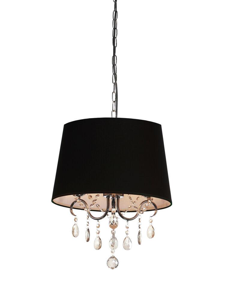 Pendente Taschibra 3 Lâmpadas Abrico 400 E14 Preto